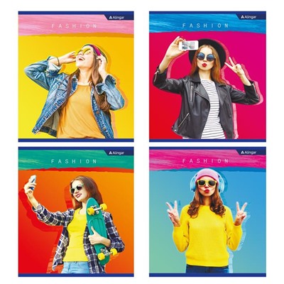 Тетрадь 36 л клетка  Alingar  ДЕВУШКИ. FASHION AL9897 (выпис.по 2шт.)