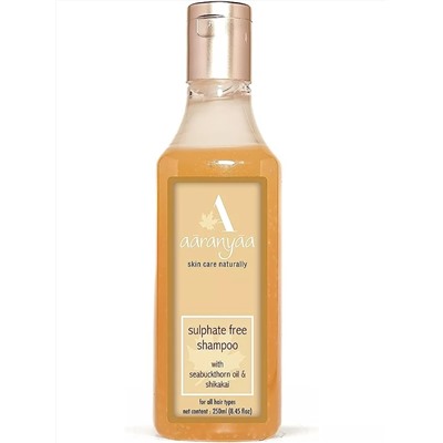 SULPHATE FREE SHAMPOO with sea buckthorn oil & shikakai, Aaranyaa (БЕЗСУЛЬФАТНЫЙ ШАМПУНЬ с маслом облепихи и шикакай, Аараньяа), 250 мл. - СРОК ГОДНОСТИ ДО 31 ИЮЛЯ 2025 ГОДА