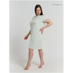 Платье-футболка женское экрю-зеленый