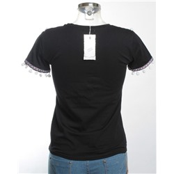 161-4 Футболка женская (95% хлопок, 5% спандекс) размер свободный 42-44