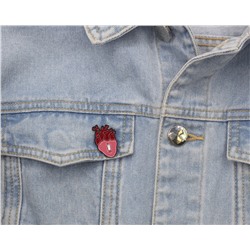 Металлический значок "СердцеВыключатель " Ш*В: 1.9*3 см