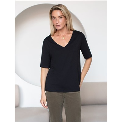 Футболка из 100% хлопка с V-образным вырезом