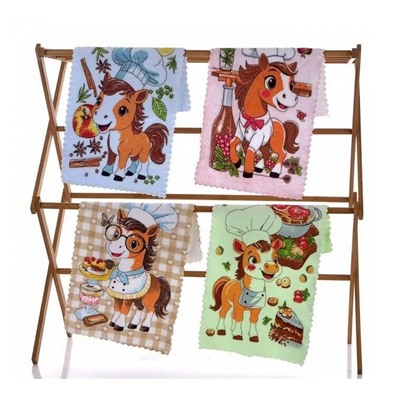 Полотенце из микрофибры "Веселые пони" 25*50 см.