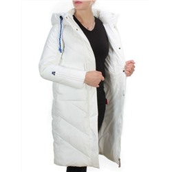 9190 WHITE Пальто зимнее женское EVCANBADY (200 гр. холлофайбера) размеры 42-44-46-48-50