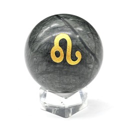 Шар из нефрита бовена, знак зодиака "Лев" диаметр 57мм.
