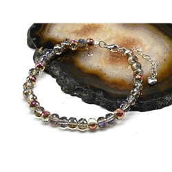 Браслет из циркона шарик гр.6мм цв.хамелеон, 18см