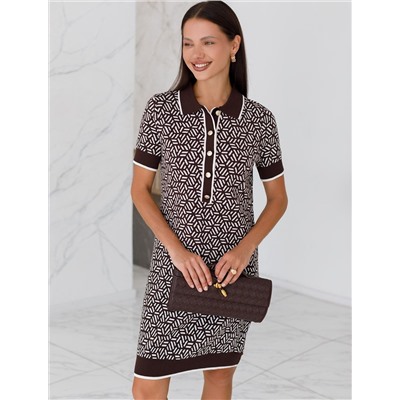 Платье жаккардовой вязки с кашемиром