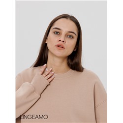 Женский свитшот оверсайз из футера с начесом Lingeamo кофейный ВК-23 (3)