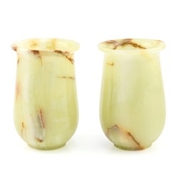 Пара стаканов из оникса 400 мл, 85*85*125мм в бархатной упаковке.