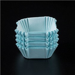Капсулы для конфет голубые квадрат. 35*35 мм, h 25 мм, 1000 шт.