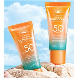 (ЗАМЯТА КОРОБКА) Солнцезащитный водоустойчивый крем для лица и тела SPF 50 Sadoer Sunscreen , 50 мл.
