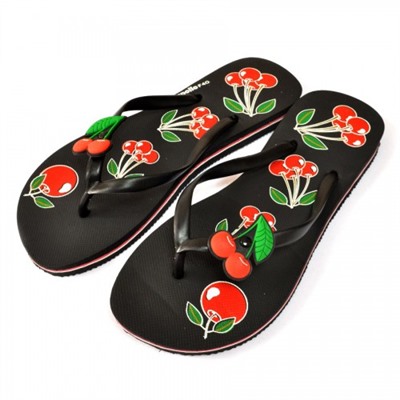 Сланцы женские "Apollo" (Вишенки) black