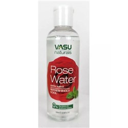 ROSE WATER with mint, VASU (Освежающая и охлаждающая РОЗОВАЯ ВОДА С МЯТОЙ, Васу), 100 мл.