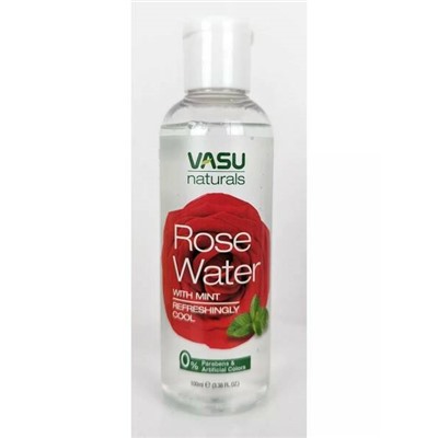 ROSE WATER with mint, VASU (Освежающая и охлаждающая РОЗОВАЯ ВОДА С МЯТОЙ, Васу), 100 мл.