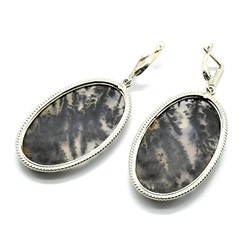 Серьги агат моховой 27*43мм