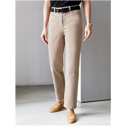 Укороченные эластичные брюки слим из микро вельвета