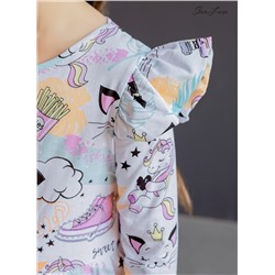 Платье Фея ФК 100 Единороги на белом