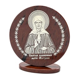 Икона из обсидиана "Матроно" круг д.85мм