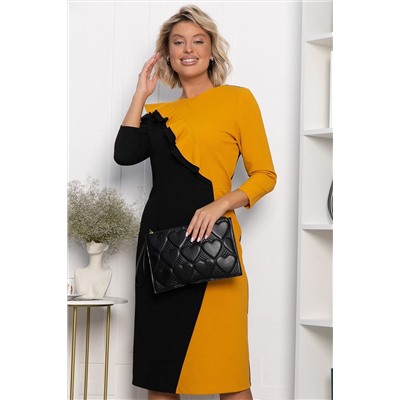 Платье Эванесса (черно-желтое) П12748-35М