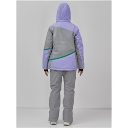 Горнолыжный костюм женский зимний большого размера сиреневого цвета 07092Sn