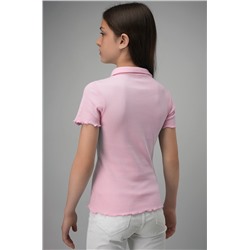 Блузка-поло в рубчик для девочки Happyfox