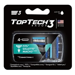 TOPTECH 3 RAZOR MAN PROFESSIONAL-3 Кассета 4шт (совместимы с мак3)