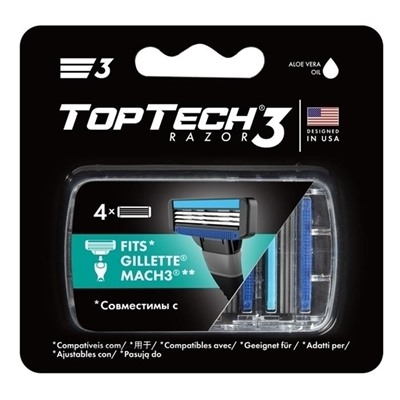 TOPTECH 3 RAZOR MAN PROFESSIONAL-3 Кассета 4шт (совместимы с мак3)