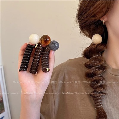 Резинка-пружинка для волос с ШАРИКОМ