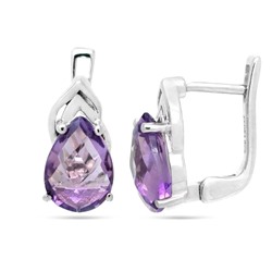 Серьги из серебра аметист, Виолет
