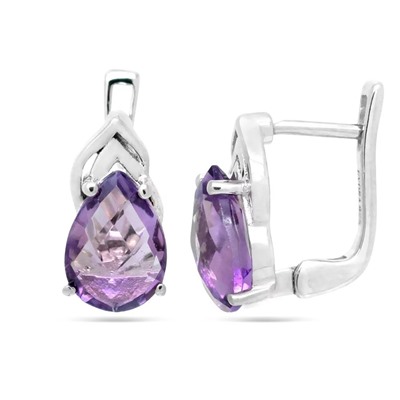 Серьги из серебра аметист, Виолет