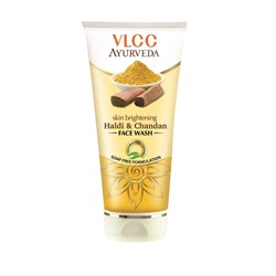 Skin Brightening HALDI & CHANDAN Face Wash, VLCC (КУРКУМА И САНДАЛ осветляющее средство для умывания БЕЗ МЫЛА), 100 мл.