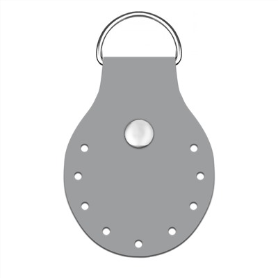Кожа - Пришивное полукольцо Silver