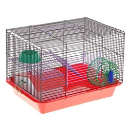 Клетка ВАКА для джунгариков "Крепыш 2" с домиком, миской и колесом 320х235х210 52571 АГ