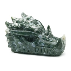 Голова дракона из агата мохового 129*85*72мм, 943г