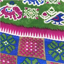 Сари ISHITA HOUSE, Kalista, с печатным принтом СЛОНЫ И ПАВЛИНЫ, цвет ЗЕЛЕНЫЙ (Size: Onesize), 1 шт.