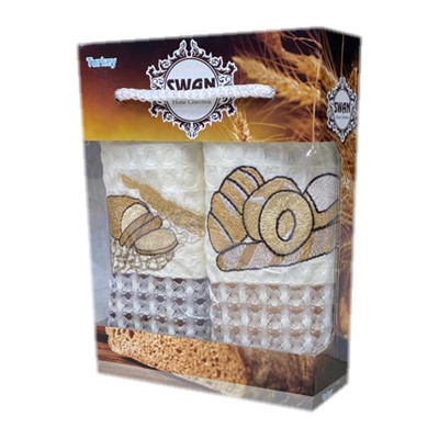 Набор вафельных полотенец SWAN BREAD MINI MULTI 2 пр р-р 35х50