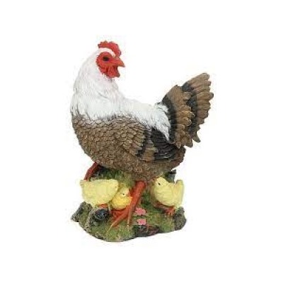 Фигурка Курица с цыплятами на коряге H55см