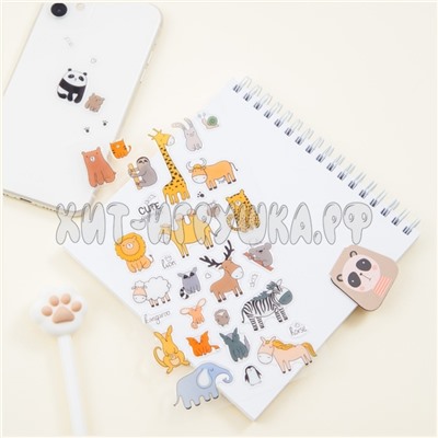 Наклейки гелевые 10*22 см 37 наклеек "Cute animals" MESHU MS_42776, MS_42776