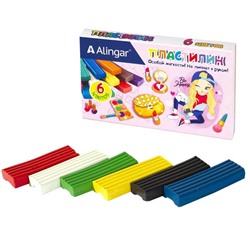 Пластилин  6цв.  Alingar 90г Девочка без стека  AL8352