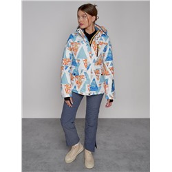 Горнолыжная куртка женская зимняя голубого цвета 2302-2Gl