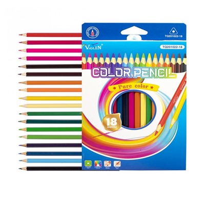 Карандаши цветные 18 цв. Violin Pure Color дерев. шестигранные заточен. TQ201022-18