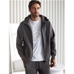 Худи на молнии из премиального футера трехнитки с начесом