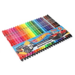 Фломастеры Хот Вилс, 24 цвета, трёхгранные