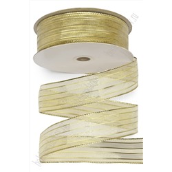 Лента декоративная 3,8 см*35 ярд (с проволокой по краям) 38-002
