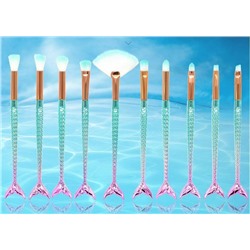 SALE! Набор кистей для макияжа, "Русалка", 10 штук. Цвета в ассортименте.