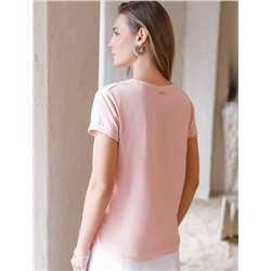 Футболка из эластичного хлопка с принтом стразы