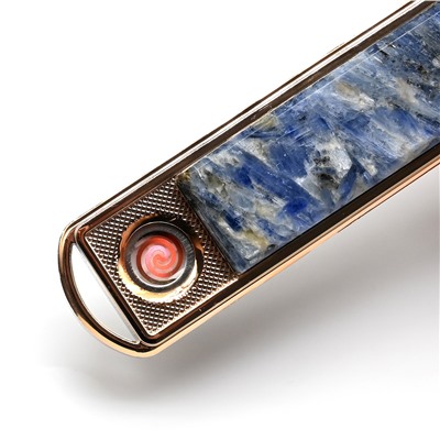 Сувенирная зажигалка USB с накладкой из кианита