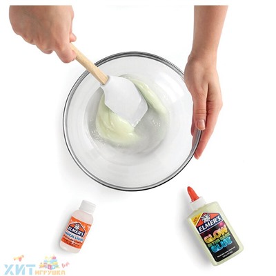 Клей канцелярский с блестками Elmers "Glitter Glue" 177 мл для слаймов серебряный 2077255, 2077255