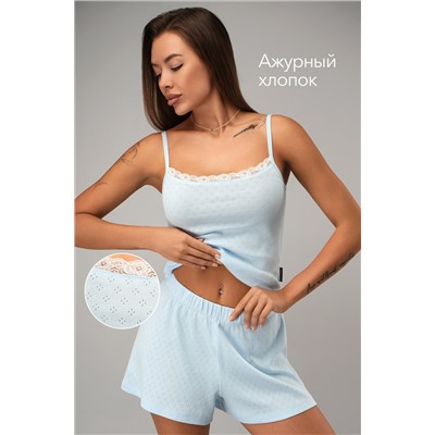 Женская пижама с шортами из ажурного хлопка Happyfox