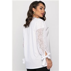 Блуза с завязками Ажур (белая) Б14386-10М